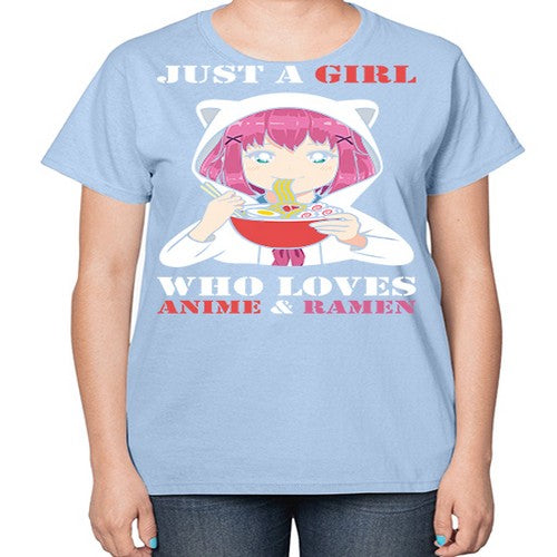 just a girl who loves anime and ramen258# - anime-  Ladies T-Shirt