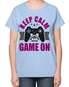 keep calm and game on 132# - video games-  Ladies T-Shirt