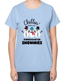 kindergarten snowmies 434# - kindergarten-  Ladies T-Shirt