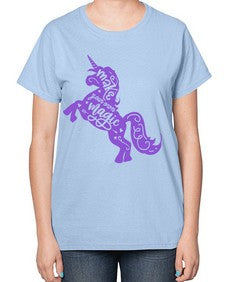 make your own magic colored 283# - unicorn-  Ladies T-Shirt