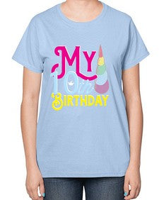 my 10th birthday 251# - unicorn-  Ladies T-Shirt