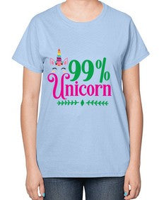ninety nine percent unicorn 325# - unicorn-  Ladies T-Shirt