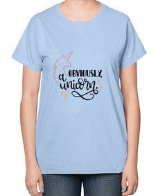obviously a unicorn 334# - unicorn-  Ladies T-Shirt