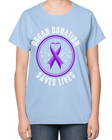 organ donation saves lives 203# - alzheimers-  Ladies T-Shirt
