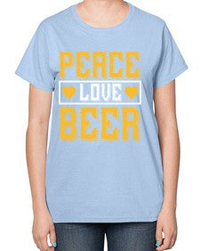 peace love beer 1475# - beer-  Ladies T-Shirt