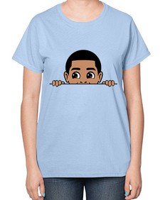 peekaboo boy 17# - black boys or men-  Ladies T-Shirt
