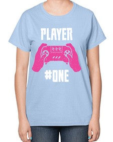 player one 147# - video games-  Ladies T-Shirt