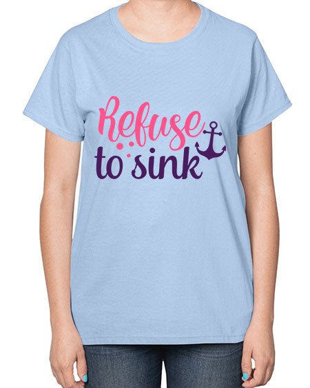 refuse to sink Style 4# - breast cancer-  Ladies T-Shirt