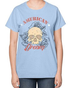 skullrose 1070# - skull and bones-  Ladies T-Shirt