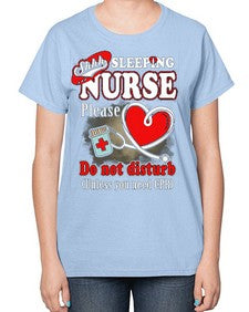 sleeping nurse 1402# - nurse-  Ladies T-Shirt