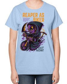 source reaper as biker 1102# - art pop art-  Ladies T-Shirt