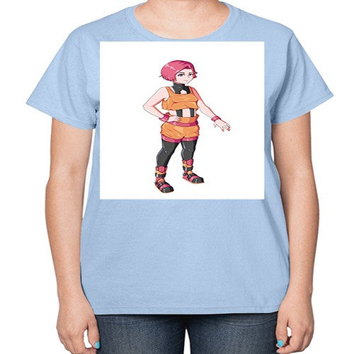 street girl wear orange outfit16# - anime-  Ladies T-Shirt