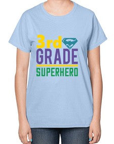 third Grade Superhero 976# - third grade-  Ladies T-Shirt