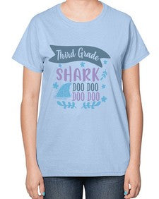 third grade shark doo doo doo doo 972# - third grade-  Ladies T-Shirt