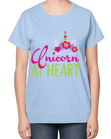 unicorn at heart 444# - unicorn-  Ladies T-Shirt