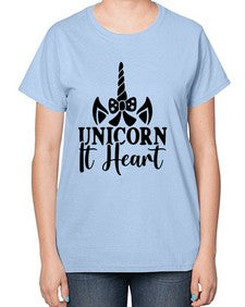 unicorn it heart 466# - unicorn-  Ladies T-Shirt