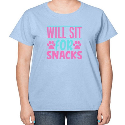 will sit for snacks Style 57# - dogs-  Ladies T-Shirt