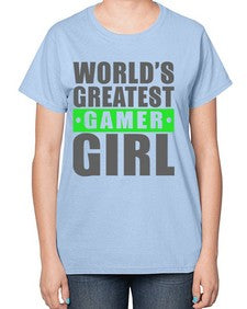 worlds greatest gamer girl 166# - video games-  Ladies T-Shirt