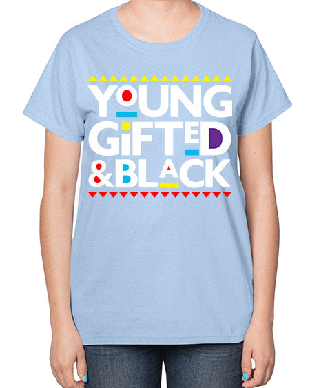 young gifted and black 2# - black words and phrases-  Ladies T-Shirt