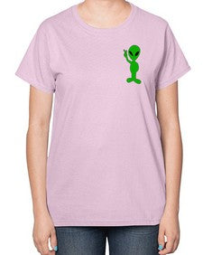 Alien in Pocket Side 3# - ufo-  Ladies T-Shirt