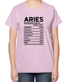 Aries Nutrition Facts 97# - aries-  Ladies T-Shirt