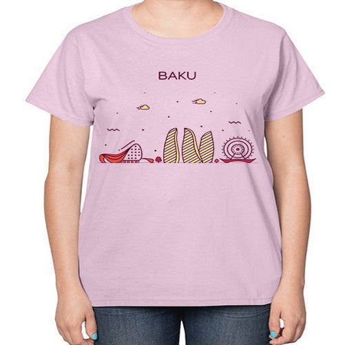 Baku 393# - cities-  Ladies T-Shirt