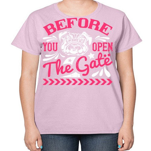 Before You Open The Gate Style 17# - dogs-  Ladies T-Shirt