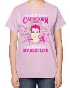 Capricorn chick 193# - capricorn-  Ladies T-Shirt
