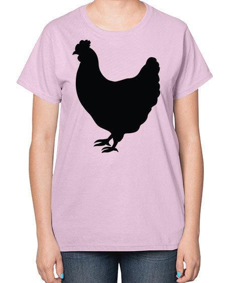 Chicken Silhouette 4# - chicken-  Ladies T-Shirt