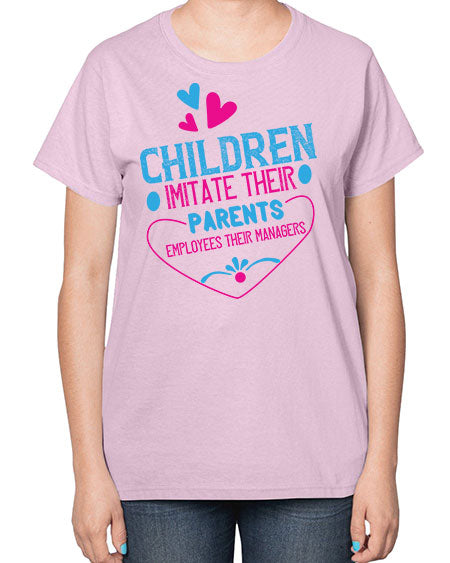 Children imitate their parents employees their managers Style 59# - kids-  Ladies T-Shirt