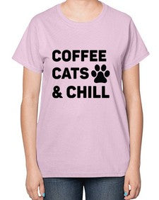 Coffee Cat Style 41# - cats-  Ladies T-Shirt
