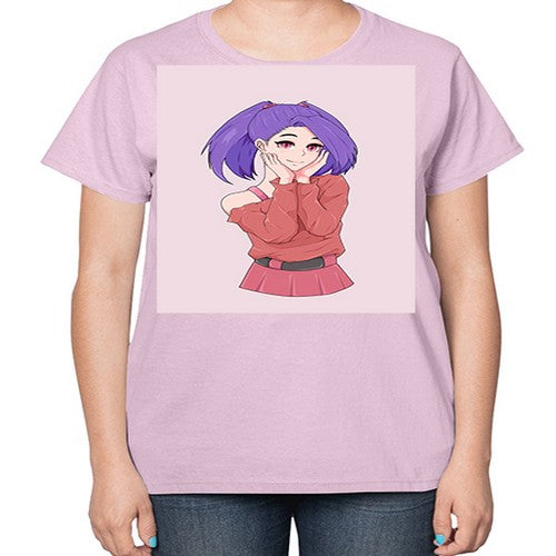 Cute girl with cute pose 138# - anime-  Ladies T-Shirt