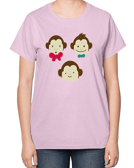 Cute_little_monkeys_5425 - monkey-  Ladies T-Shirt
