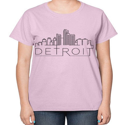 Detroit Minimal Skyline 662# - cities-  Ladies T-Shirt