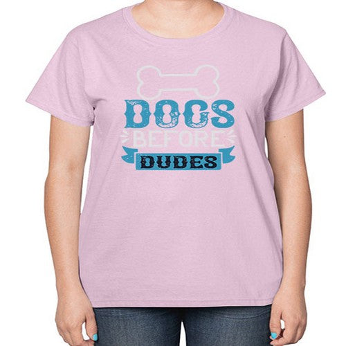 Dogs Before Dudes Style 215# - dogs-  Ladies T-Shirt