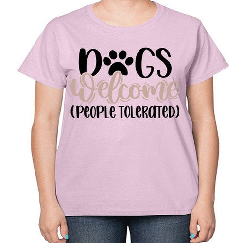 Dogs Welcome Style 21# - dogs-  Ladies T-Shirt