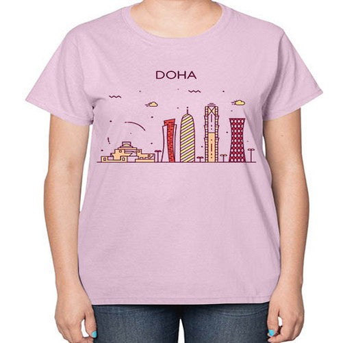 Doha 673# - cities-  Ladies T-Shirt