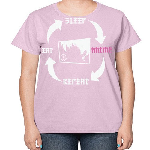 Eat Sleep Anime Repeat Anime Anime 226# - anime-  Ladies T-Shirt