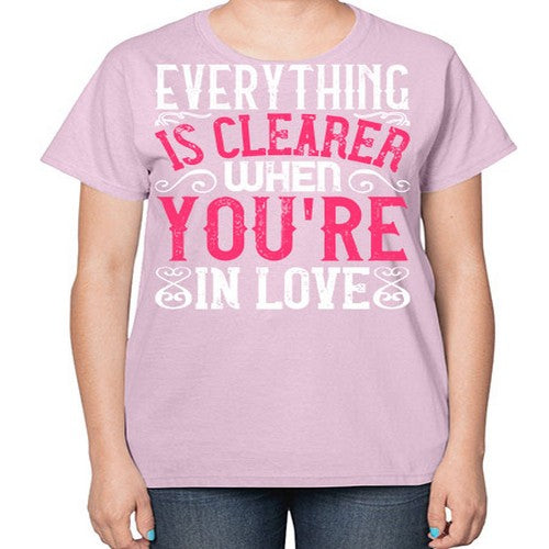 Everything is clearer when youre in love Style 48# - dogs-  Ladies T-Shirt