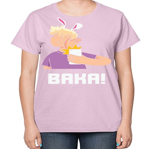 Funny Anime Baka Rabbit Slap Anime 228# - anime-  Ladies T-Shirt