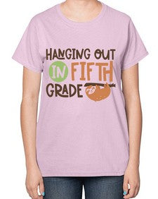 Hanging Out in Fifth 232# - fifth grade-  Ladies T-Shirt