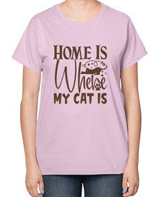 Home Is Where My Cat Is Style 14# - cats-  Ladies T-Shirt