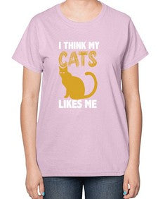 I Think My Cats - cats-  Ladies T-Shirt