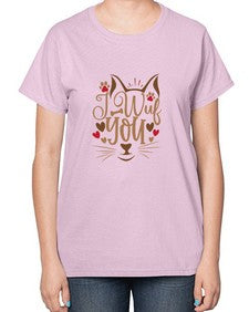 I Wuf You Style 16# - cats-  Ladies T-Shirt