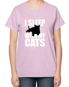I sleep With My Cats - cats-  Ladies T-Shirt