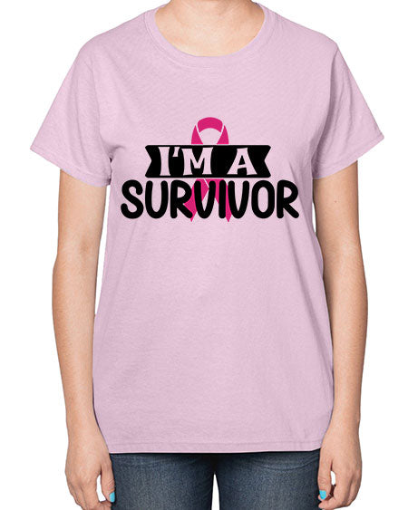 Im a Survivor 17# - breast cancer-  Ladies T-Shirt