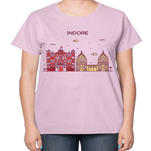 Indore 953# - cities-  Ladies T-Shirt