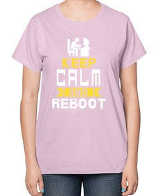 Keep Calm and reboot 27# - computer-  Ladies T-Shirt