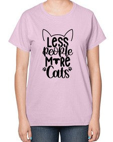 Less People More Cats Style 97# - cats-  Ladies T-Shirt