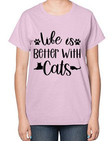 Life Is Better With A Cats Style 99# - cats-  Ladies T-Shirt